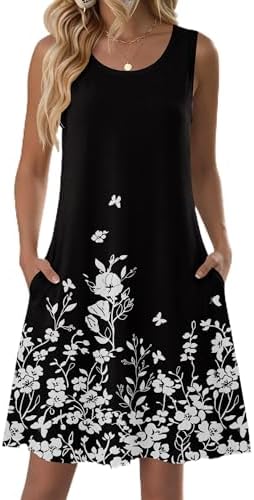 Black Floral Border Print Dress