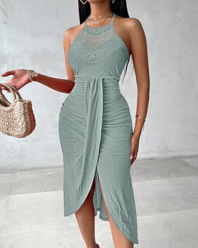 Pleated Satin Midi Skirt